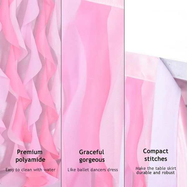 

lanlan colour mixture rag table skirt for party decoration table skirt
