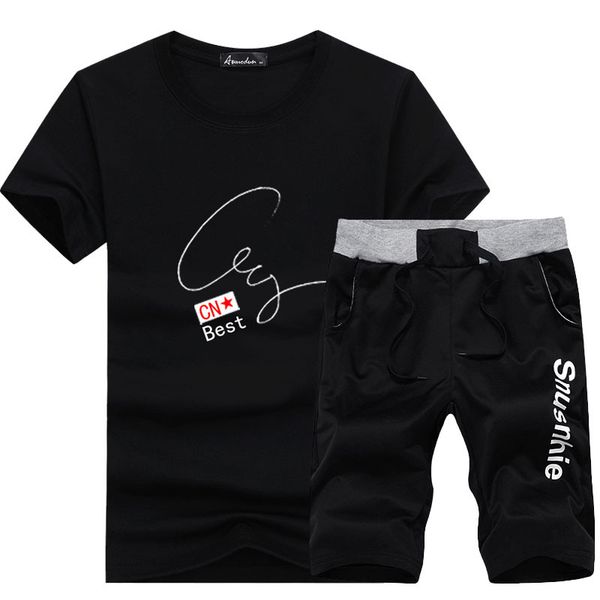 

мужские дизайнерские базовые универсальные шорты на шнуровке с коротким рукавом из двух частей молодежный костюм большого размера, White;black