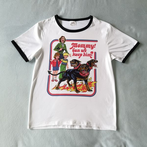 

women designer shirts woman shirt new arrival women funny t shirt we keep him dogs printed harajuku street wear short tshirts, White