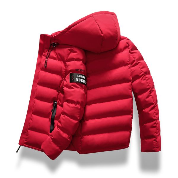 

brand drop shipping new fashion men winter jacket coat hooded warm mens winter coat casual slim fit student male overcoat, Black