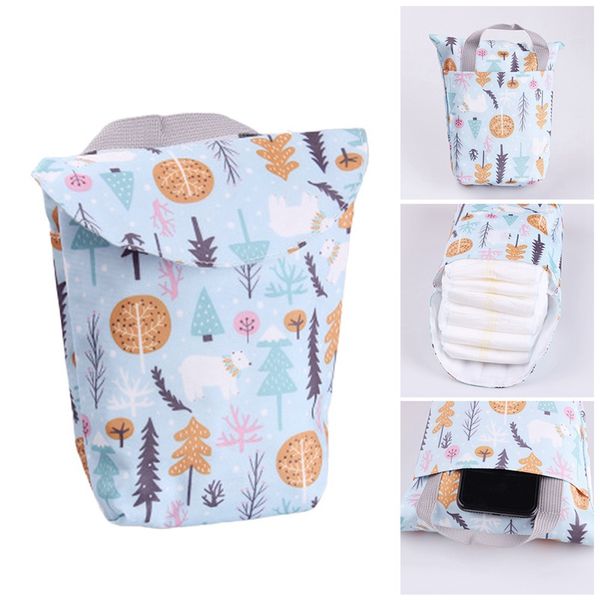 

baby diaper bags maternity bag waterproof wet cloth diaper cartoon print reusable cover dry wet bag for mom baby care