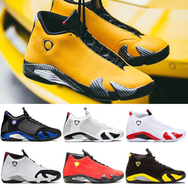

reverse ferr yellow 14 14s spm x royal-blue white xiv candy cane mens basketball shoes red suede thunder desert sand trainers men sneakers, White;red