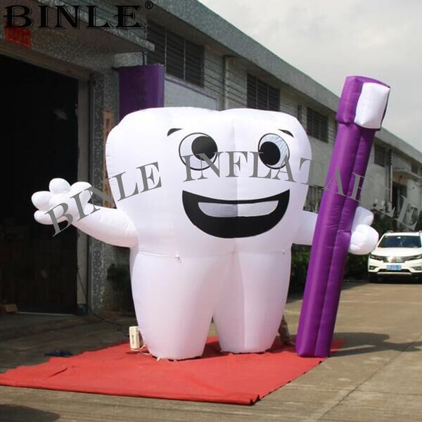 

lovely giant white inflatable tooth balloon with toothbrush for event advertising