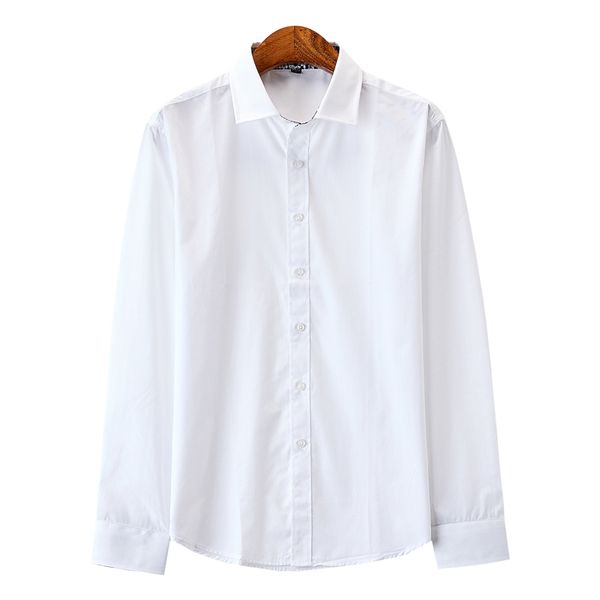 

dress shirt men's casual large size solid color business long-sleeved shirt fashion wild men's, White;black