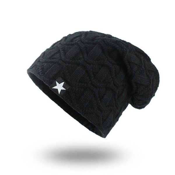 

korean version of the trend of men's women's winter fashion warm extra large thick loose knit popular leisure skully hat 2019, Yellow