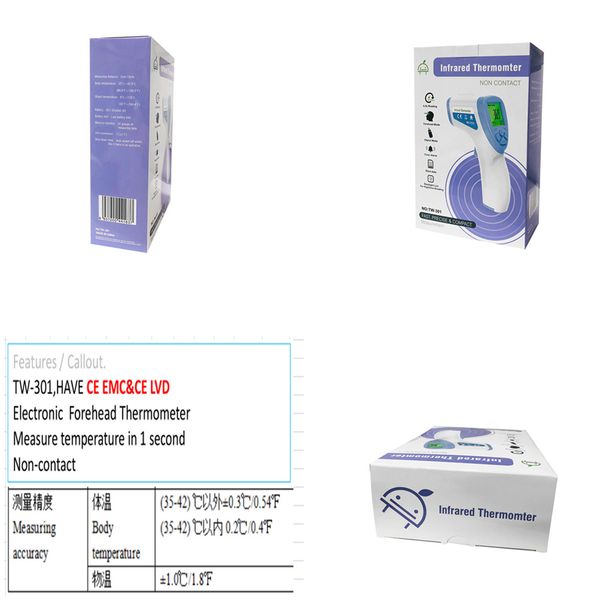 

non-contact digital infrared forehead thermometer professional precision measurement termometro with fever alarm for baby kid & adult