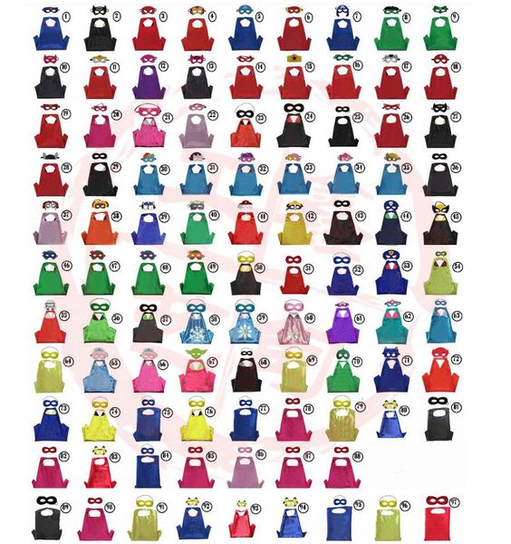

70*70cm kids cosplay costumes children's birthday party halloween cosplay kids superhero capes and masks set ing, Blue