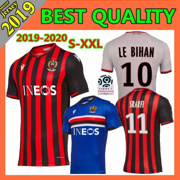 

size s-xxl 2019 ogc nice dolberg soccer jerseys 2019 2020 maillot de foot maximin lees-melou srarfi le bihan attal football shirts, Black;yellow