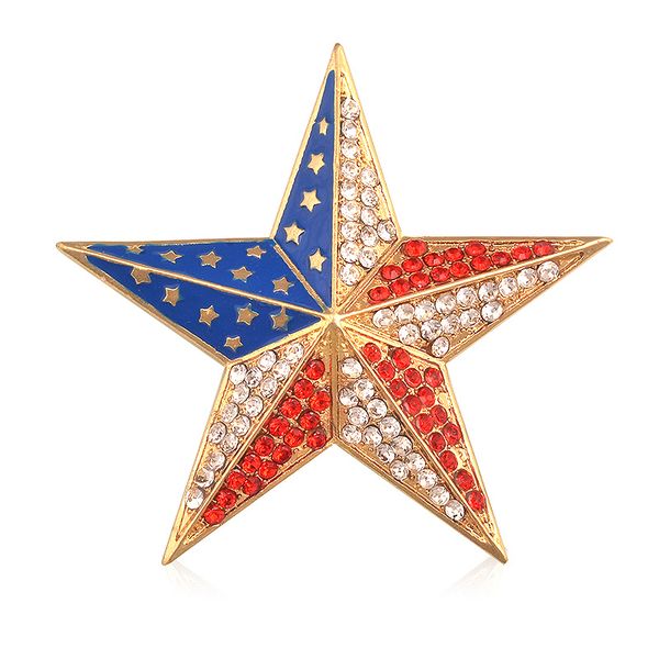 

сплав rhinestone звезда брошь pin пятиконечная звезда металлические броши и штыри для женщин моды геометрических брошей ювелирных изделий, Gray