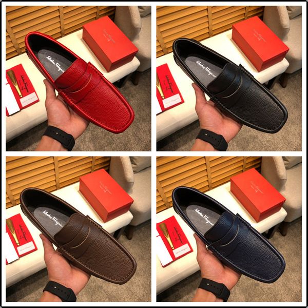 

20ss мужские вождения мокасины дышащие мужчины кожа повседневная человек мокасины итальянский скольжения на обувь роскошные дизайнеры мокаси, Black