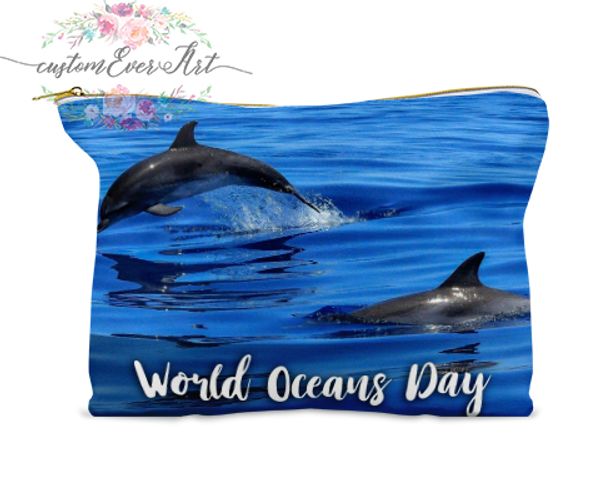 

world oceans day cosmetic bag cosmetic case pouch makeup bag cute travel for women gift