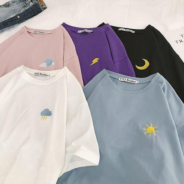 

short-sleeved t-shirt t-shirt female 2020 women's dress student loose versatile ins fashionable half sleeve body, White