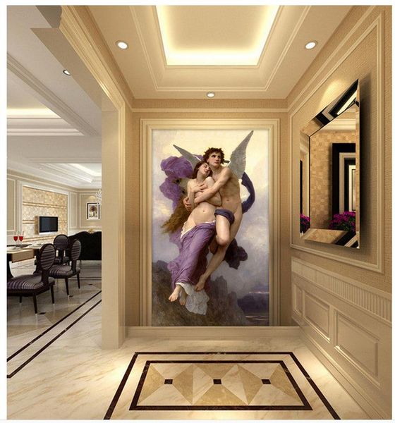 

home decoration wallpaper murals 3d angels men and women of the world famous oil paintings wall 3d wallpaper
