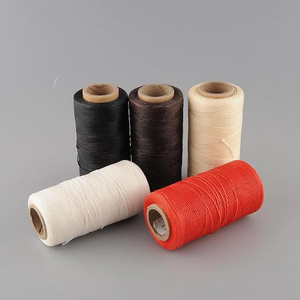 

260meter 1mm 150d leather flat waxed wax thread cord tool hand stitching, Black;white