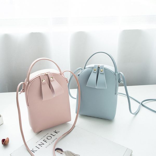 

new fashion women's crossbody bag pu leather mini portable wallet shoulder messenger bags solid color mobile phone bags female