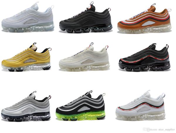 

new style cushion sole 97s vol white black sliver bullet metalic red brand men running shoes trainer jogging sneaker drop shipping