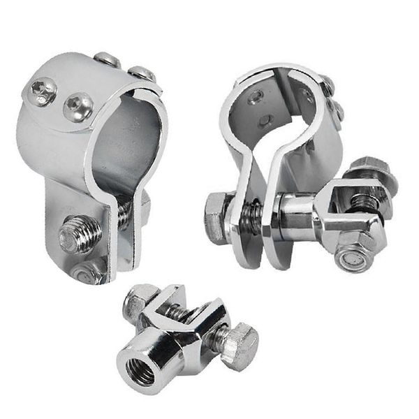 

1 1/4" exhausts foot pegs easy install engine guard clamp iron motorcycle three piece frame bumper durable universal accessories