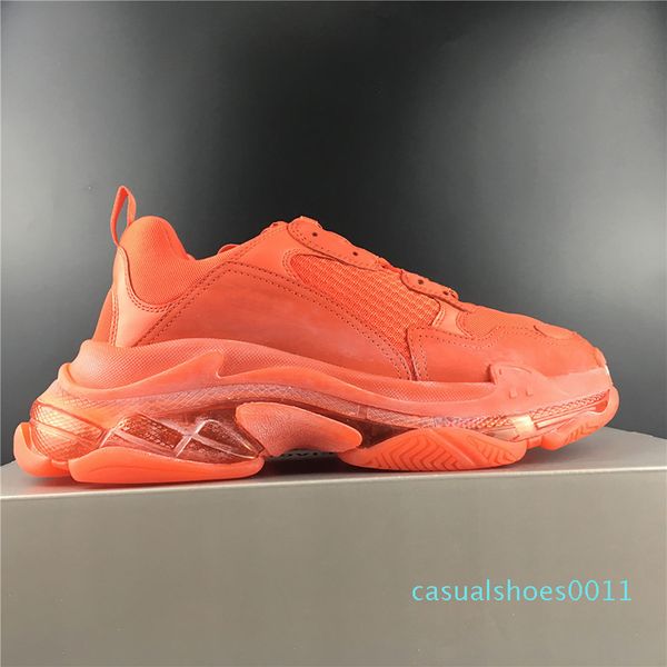 

с коробкой 2019 женская повседневная обувь тройной s clear подошва белый розовый для женщин дизайнера бренда тренеров 36-46 c11, Black