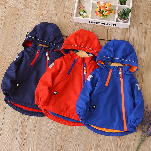 

spring summer boys jacket hooded active windbreaker teenage clothes sport coat boys outwear baby boys kids clothes children, Blue;gray