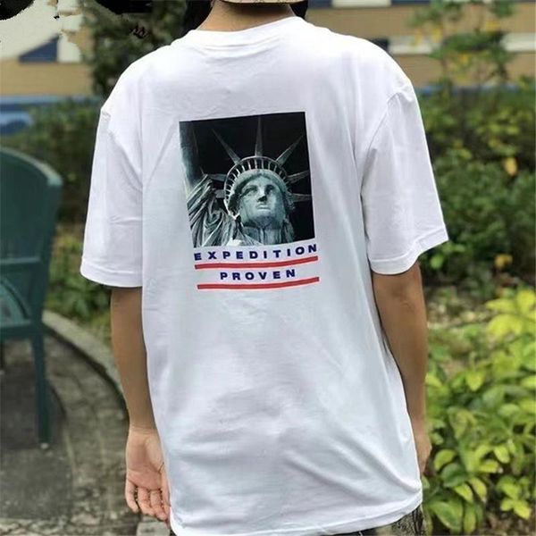 

19fw thenf box logo statue of liberty tee fashion street skateboard short sleeves summer casual t-shirt hip hop men women hfymtx624, White;black
