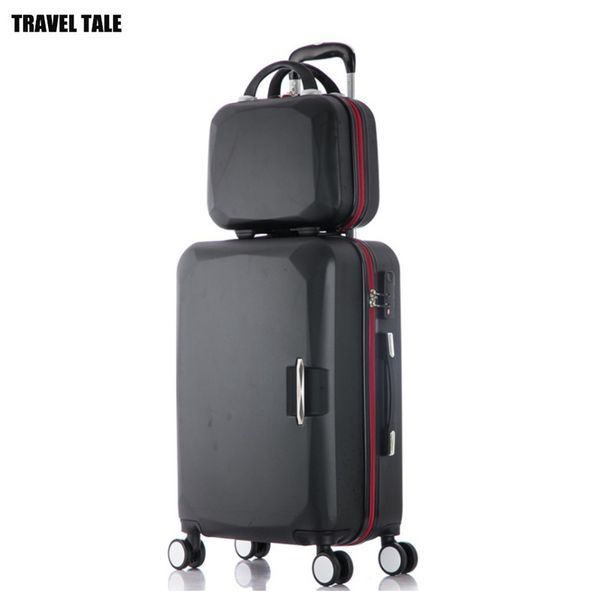 

travel tale 20" abs travel bag spinner hardside trolley luggage set with handbag