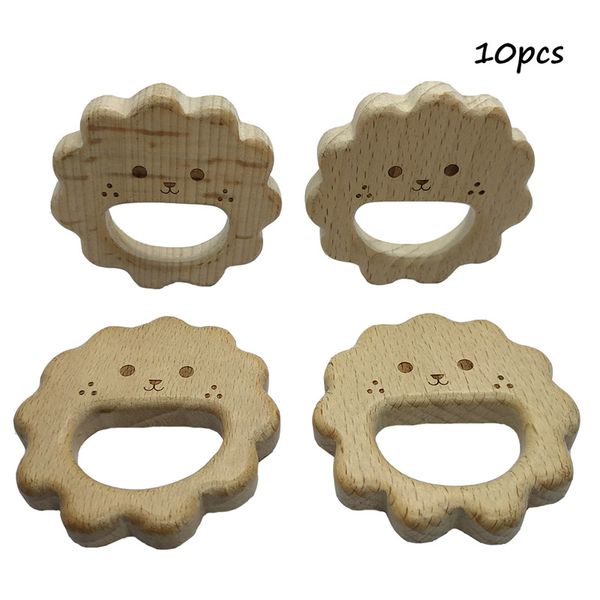 

10pcs baby toy beech wooden bee shape baby nursing accessories educational toy for babies wood rattles teethers