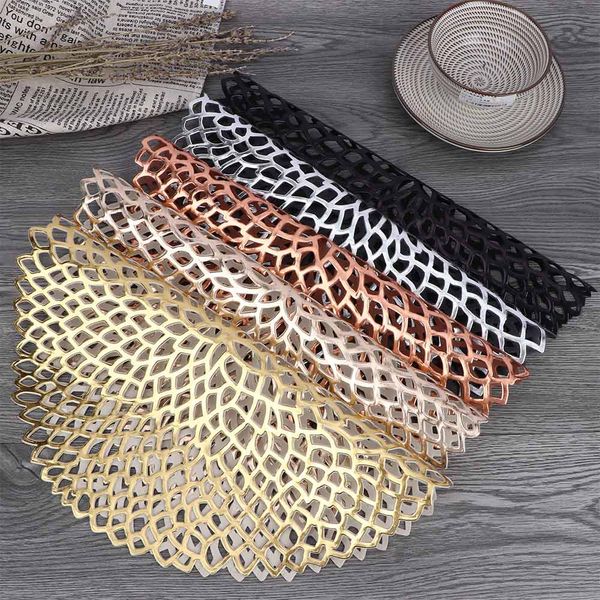 

placemat для обеденного стола пвх пластикового hollow изоляция круглого барокко средиземноморских колодки таблица чаша маты home decor 36см