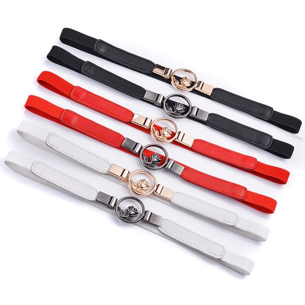 

new black white red narrow thin elastic corset belt waistband female stretch fabric waist belt for women dress cinturon mujer, Black;brown