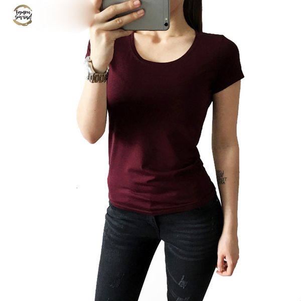 

21 candy color cotton basic t-shirt women casual o-neck female t shirt for women short sleeve female 001, White