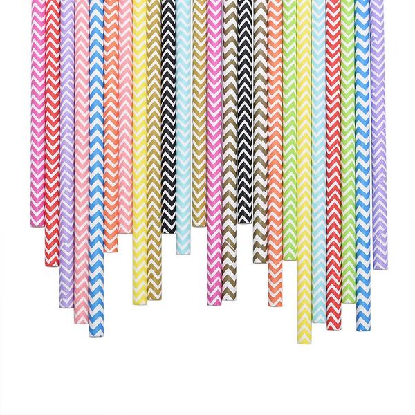 

25pcs striped wave paper straws baby shower environmental straw wedding birthday party supply kids drinking straw