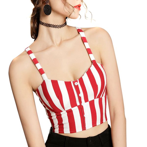 

women lady sleeveless crop slim with chest pads for summer beach party jl, White