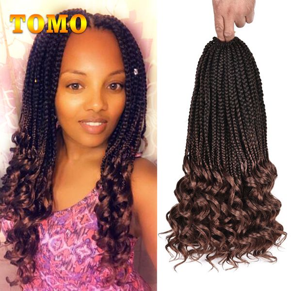 2020 14 18 Inch Wavy Ends Crochet Braids Ombre Brown Burgundy
