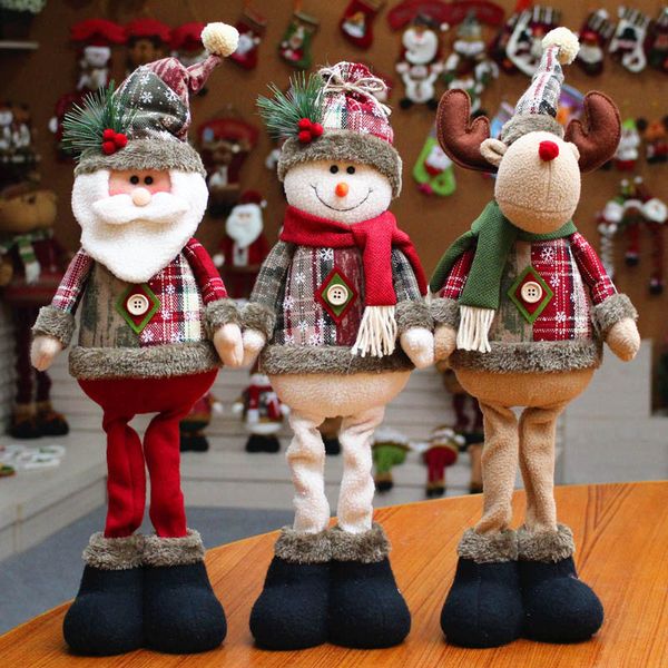 

christmas dolls santa claus snowman elk noel christmas tree decoration ornaments for home xmas navidad kids gift 48*18cm