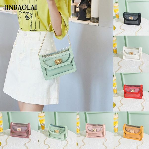 

women candy color transparent shoulder bags women clear pvc shoulder laser handbags sac a main femme crossbody bags#0611y30