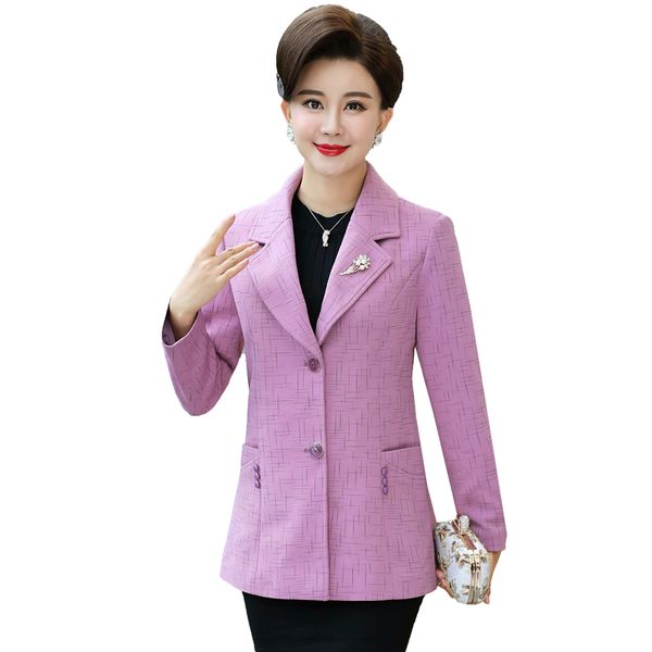 

women elegant 2 buttons blazer coat long sleeve outerwear notched pocket office casual xl-5xl plus size mother clothing, White;black