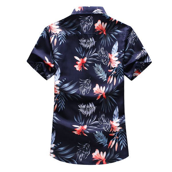 

men's floral shirt 2020 summer new fashion casual plus size 5xl 6xl 7xl short sleeve hawaiian shirt male brand clothes, White;black