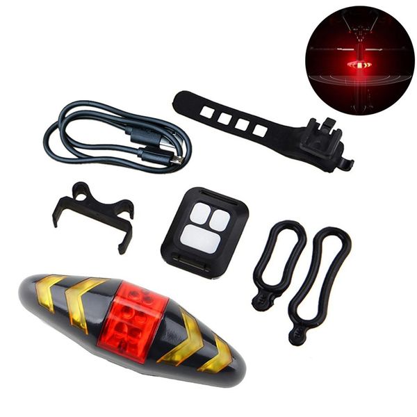 

bicycle taillight wireless remote control mountain bike 2-in-1 turn signal taillight usb riding light