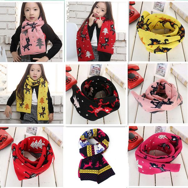 

Cartoon Printed Knitted Scarf Fashion Casual Warm Shawl Scarf Baby Girls Winter Scarves