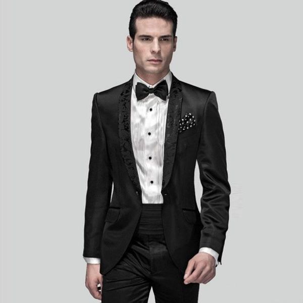 

black men suits for wedding printed shawl lapel groom tuxedos man blazers groomsmen suits 2 pieces slim fit jacket pants, White;black