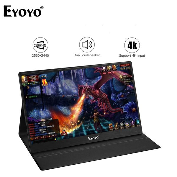 

eyoyo 13.3" 2540x1440 portable pc gaming monitor ips game monitor 4k hdmi input for ps3 ps4 wiiu switch raspberry pi display