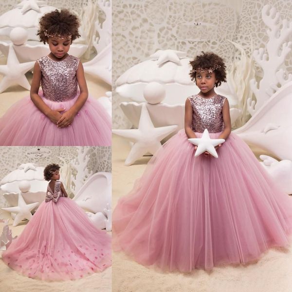 Acheter 2019 Robes De Reconstitution Historique De Fille De Tulle Rose Robes Paillettes Robe De Bal Petite Fille Robe De Soirée Danniversaire Avec