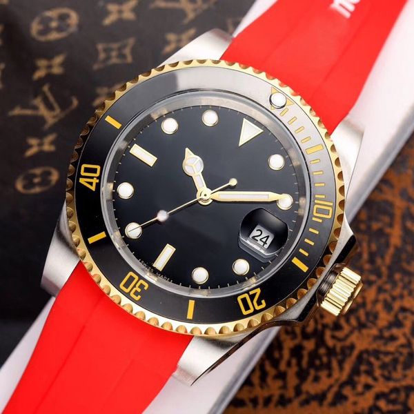 

men mens ceramic bezel 2813 mechanical automatic movement biger redsupr on dial mens fashion watch sports watches wristwatches, Slivery;brown