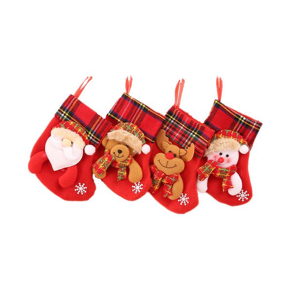 

4pcs christmas stockings candy gift bag classical santa socks hanging in xmas tree home l christmas decorations