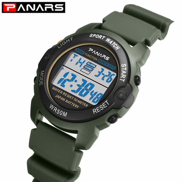 

panars sports kids watch wr50m waterproof children's wristwatch 2019 army green alarm clock multi-function watches for boys 8135, Blue