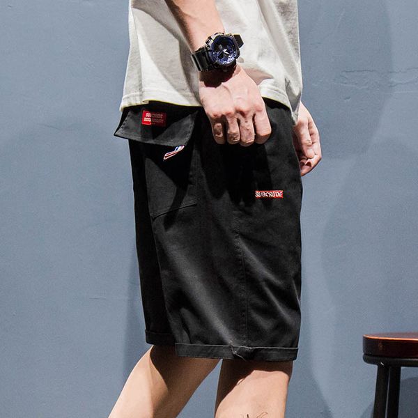 

outdoor 2019 summer loose hip hop trekking climbing travel camping cargo cotton overalls elastic waist teenagers shorts men, Brown;gray