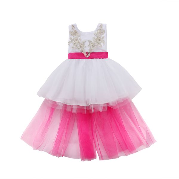 

Pudcoco Princess Kids Baby Girls Dress Lace Flower Big Bow Tulle Party Birthday Dress Bridesmaid Dresses For Girls 2018
