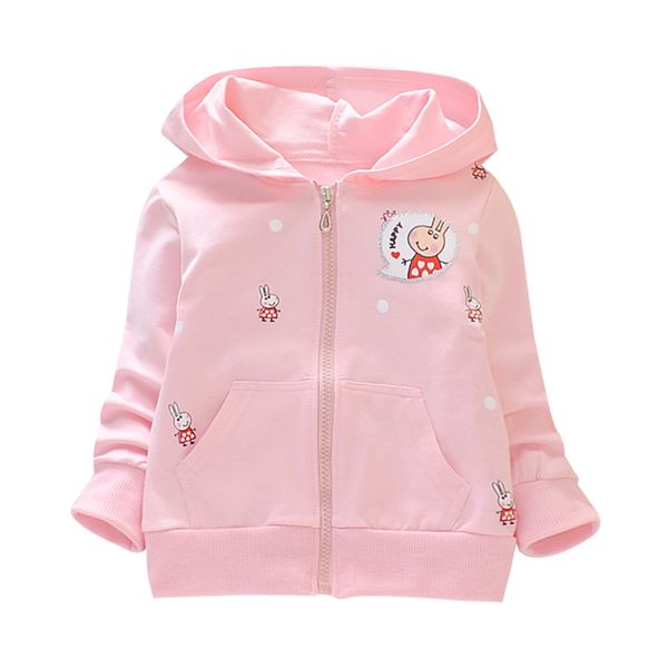 

2019 kids children's coats new spring autumn girls windbreaker coat baby girls cartoon print hooded outwear jacket clothing