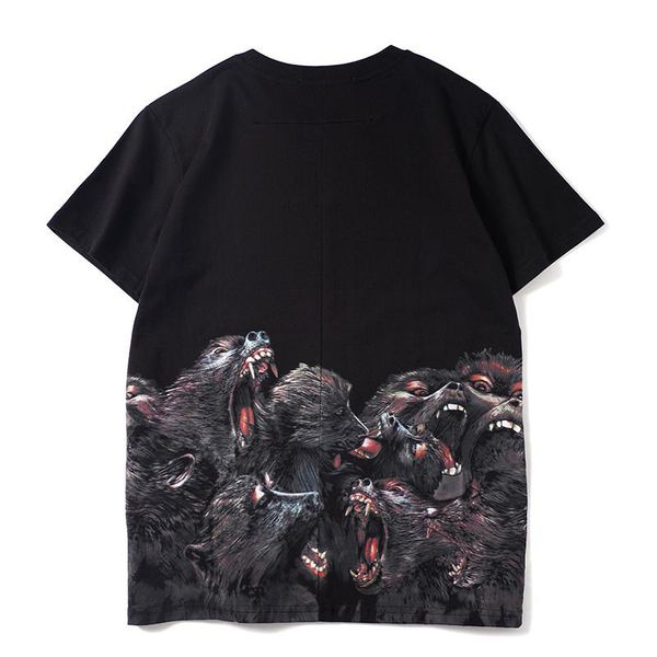 

luxury mens designer t shirt short sleeves fashion animal printing casual men women hip hop summer t shirt tees size s-xxl, White;black