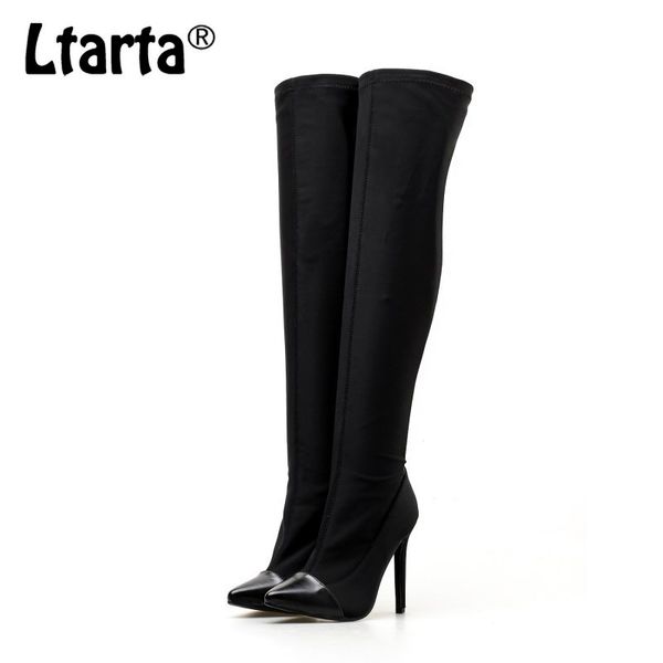

ltarta 2019 new women knee high boots women's boots winter sharp elastic over knee high heels black women boot zl-335-12
