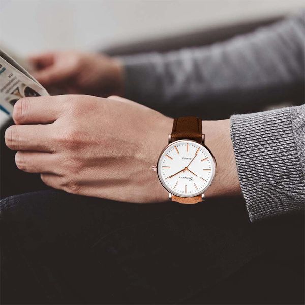 

2019 relogio masculino watches men fashion stainless steel case leather band watch quartz business wristwatch reloj hombre 522, Slivery;brown